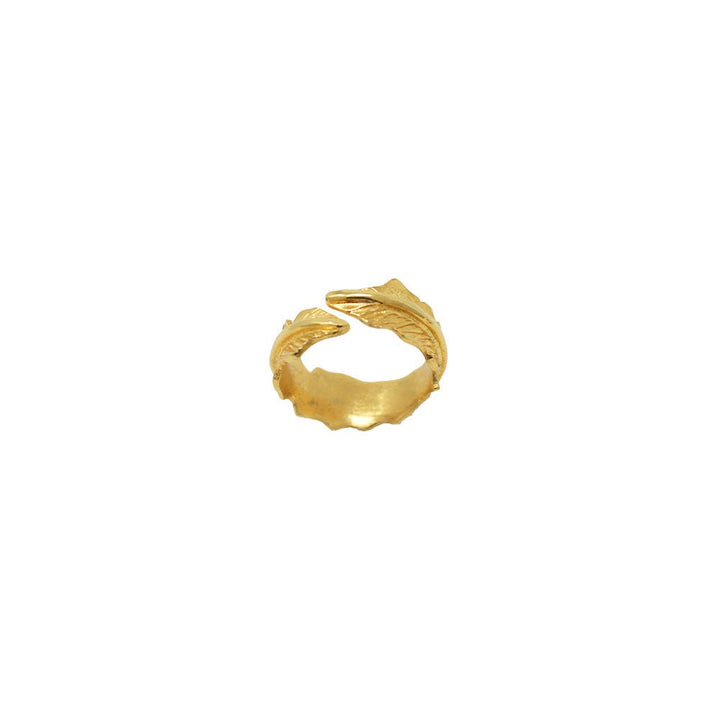 Gold Single Leaf Ring - LAURA CANTU JEWELRY
