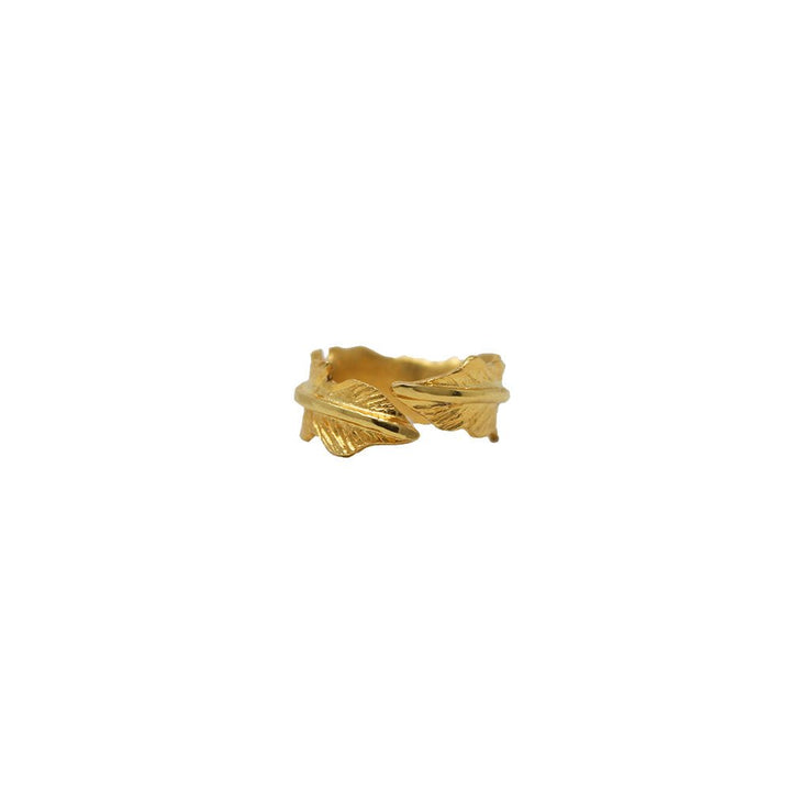 Gold Single Leaf Ring - LAURA CANTU JEWELRY