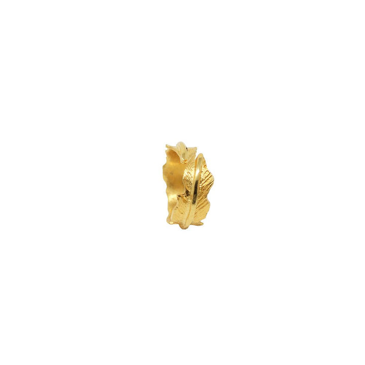 Gold Single Leaf Ring - LAURA CANTU JEWELRY