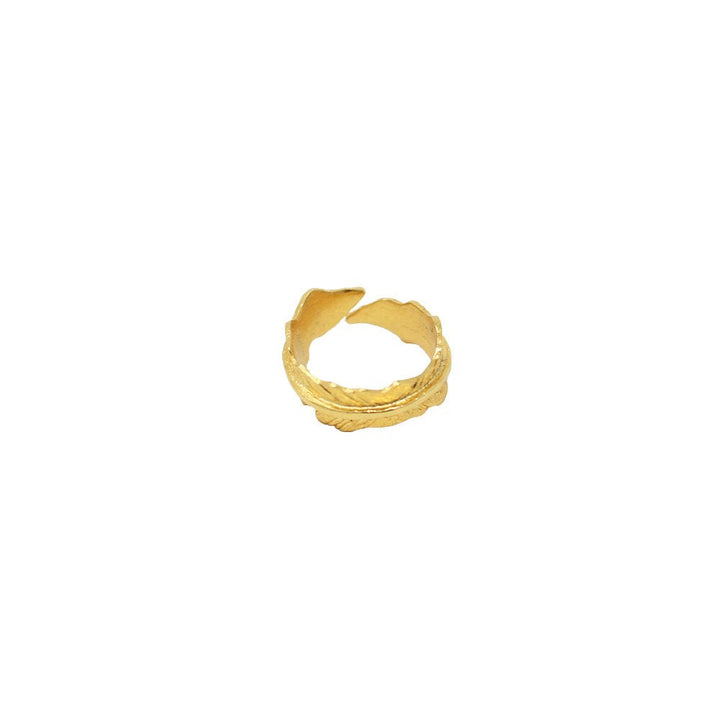 Gold Single Leaf Ring - LAURA CANTU JEWELRY