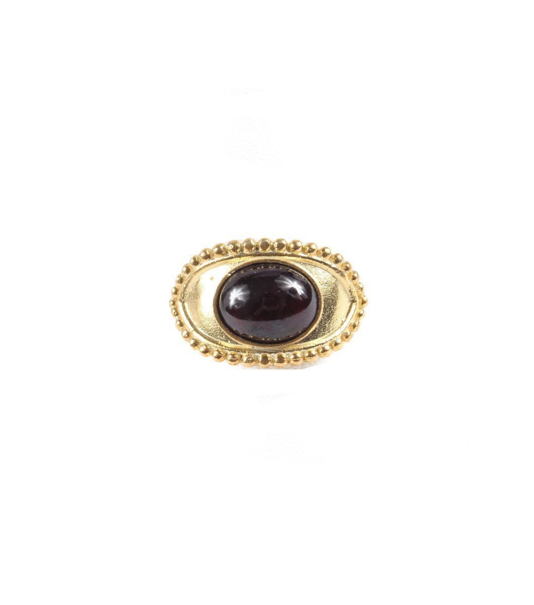 Large Goldplated Eye Ring - LAURA CANTU JEWELRY US
