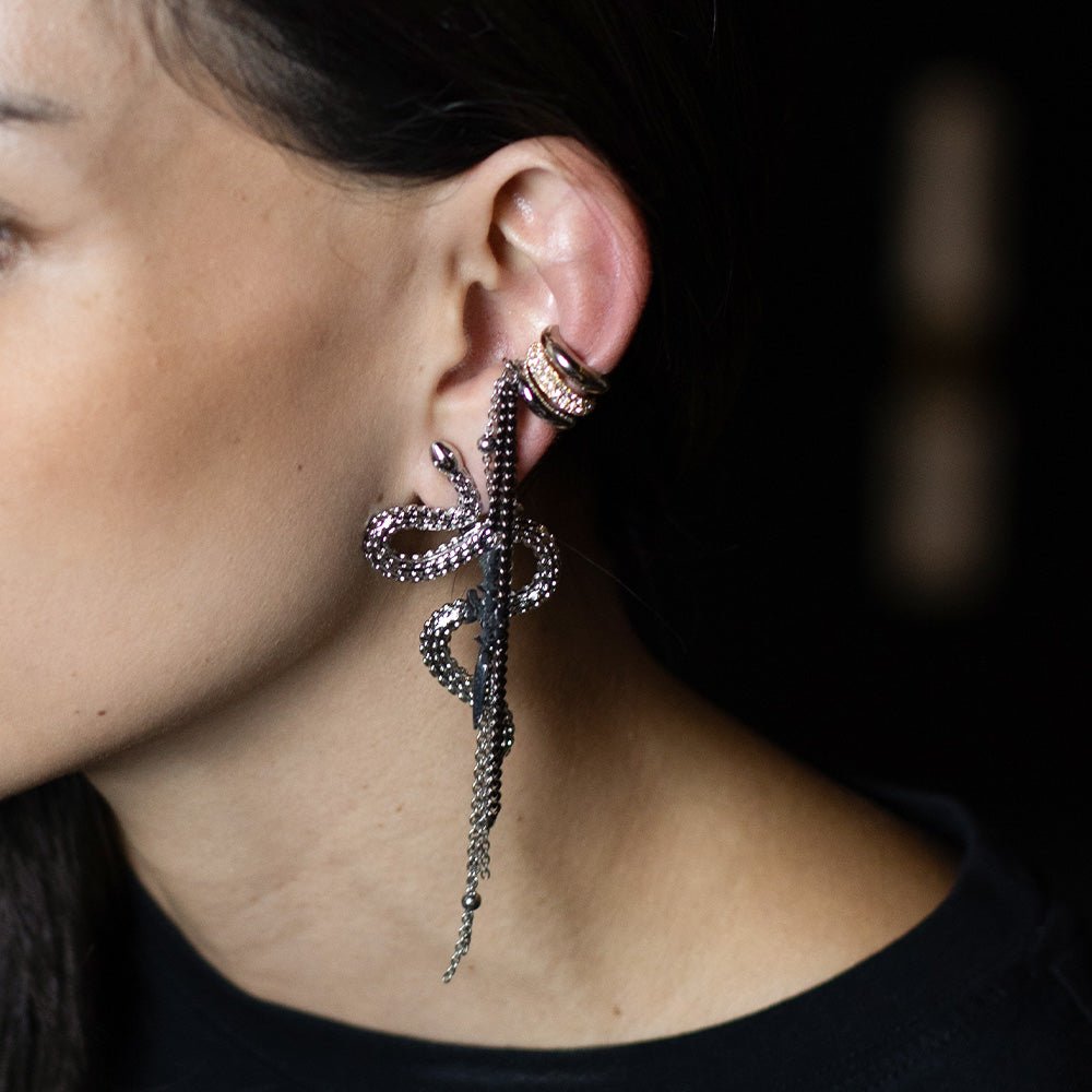 Long Serpent Earrings - LAURA CANTU JEWELRY