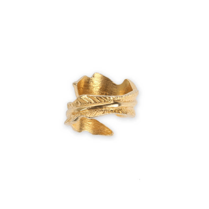 Medium Gold Leaf Ring - LAURA CANTU JEWELRY