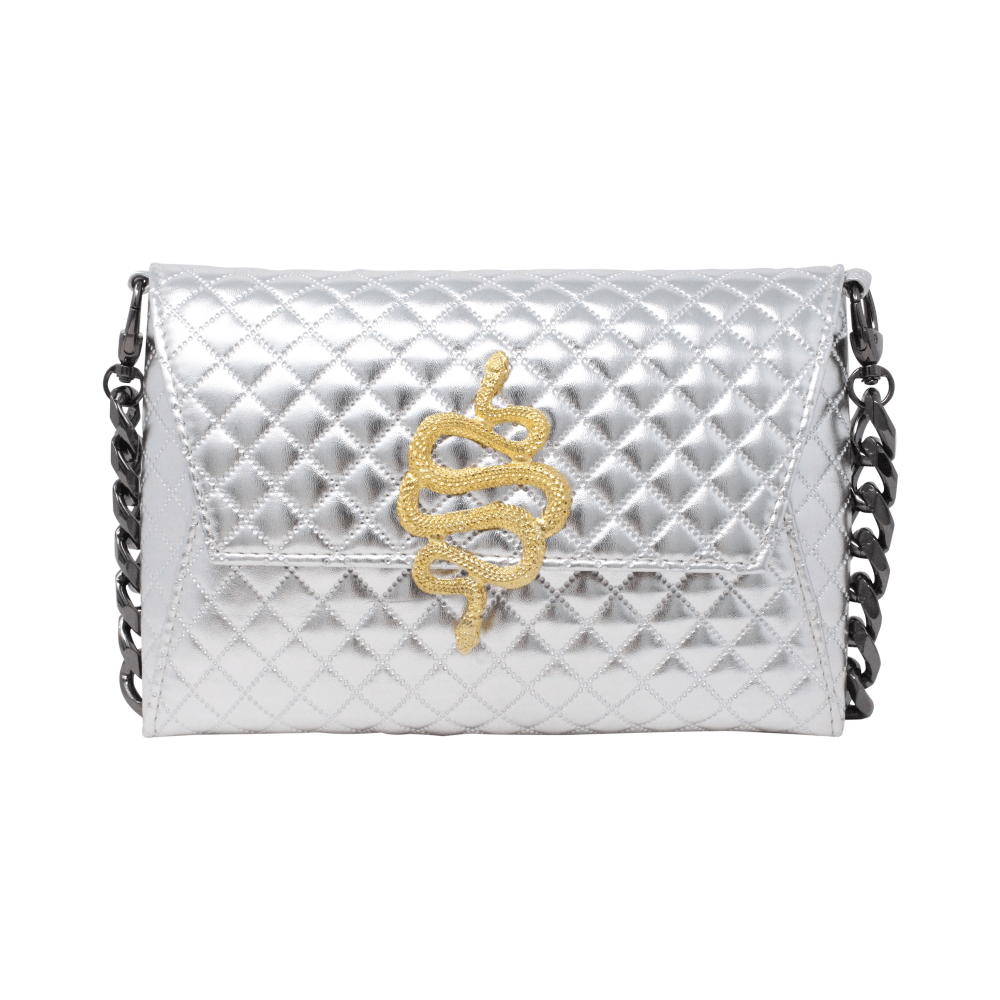 Natasha Gold Snake Clutch (Antique Silver Chain) - LAURA CANTU JEWELRY