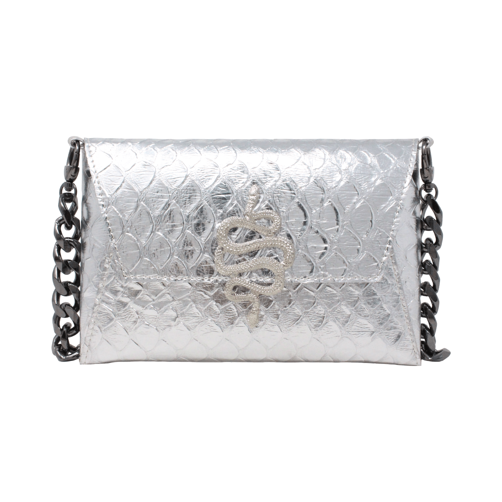 Natasha Metallic Crocodile Silver Snake - LAURA CANTU JEWELRY