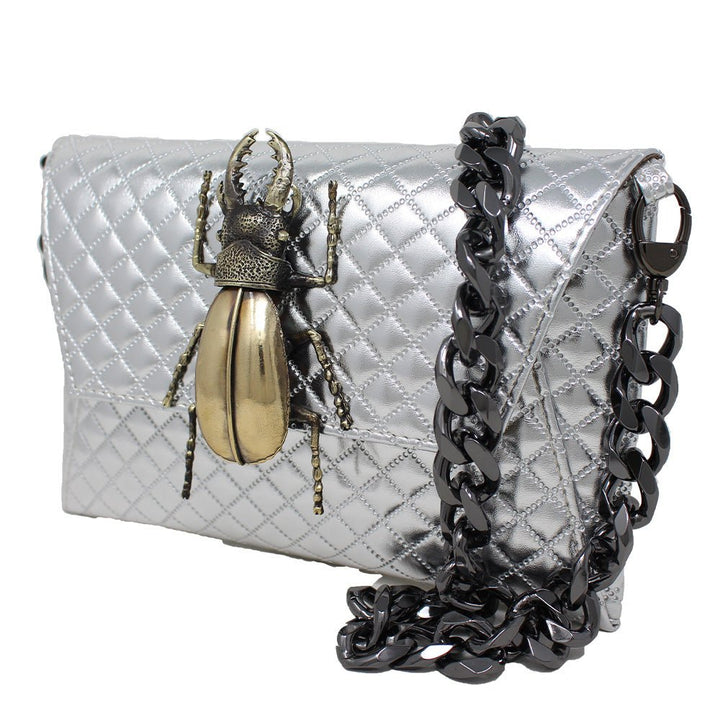 Natasha Metallic Rhombus Beetle - LAURA CANTU JEWELRY