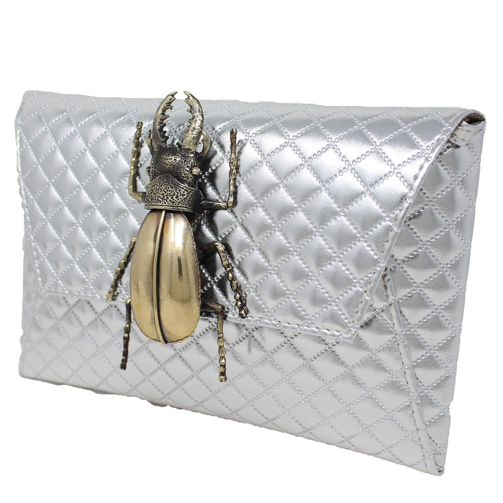 Natasha Metallic Rhombus Beetle - LAURA CANTU JEWELRY