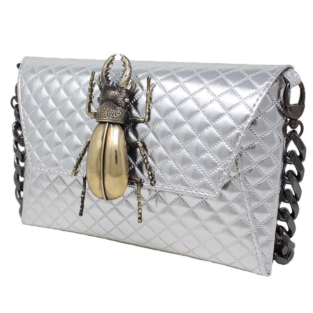 Natasha Metallic Rhombus Beetle - LAURA CANTU JEWELRY