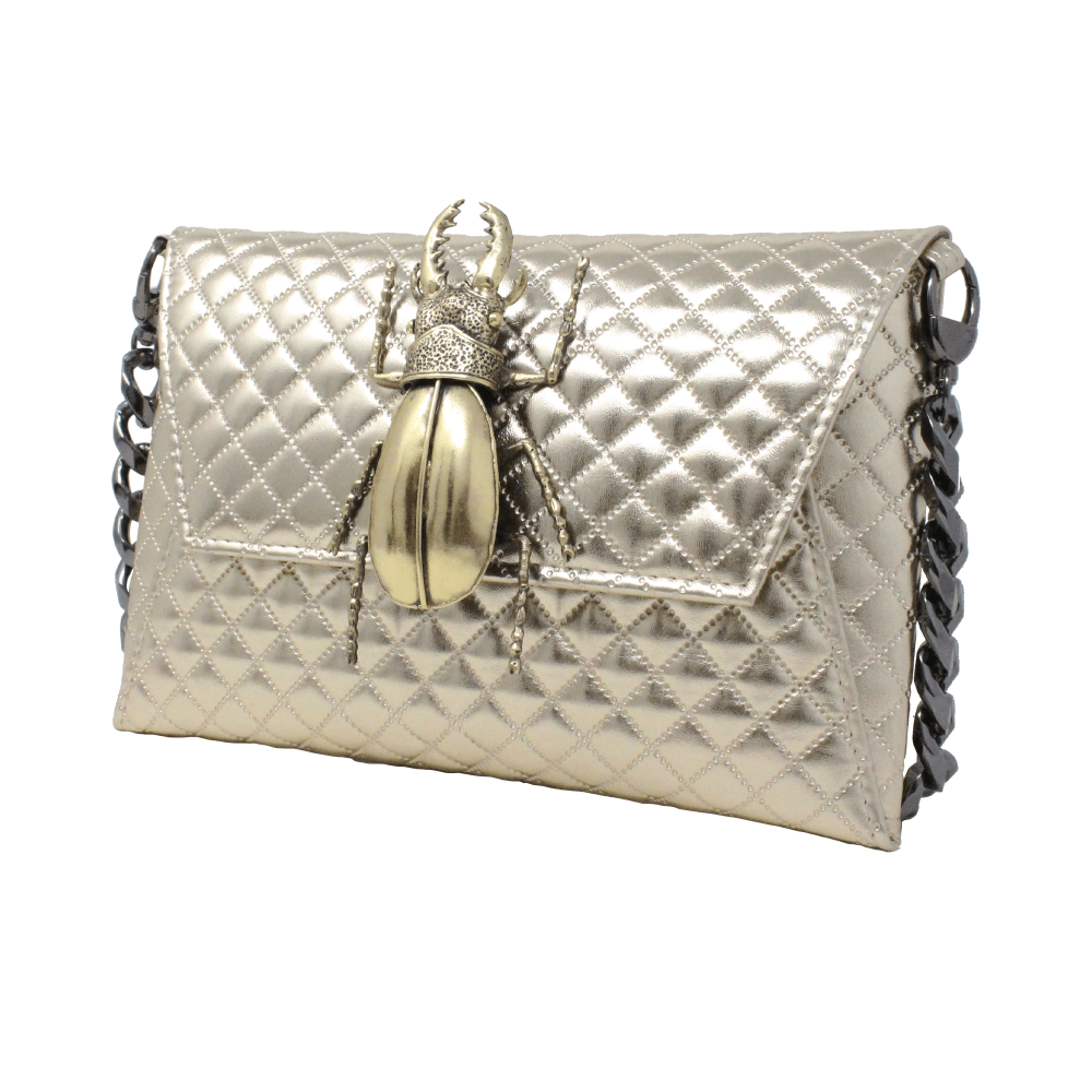 Natasha Metallic Rhombus Beetle - LAURA CANTU JEWELRY