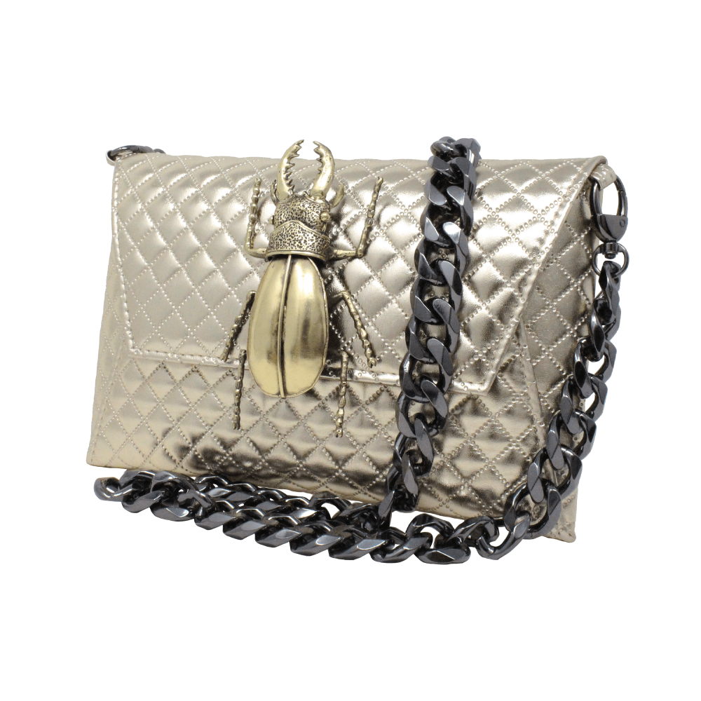 Natasha Metallic Rhombus Beetle - LAURA CANTU JEWELRY