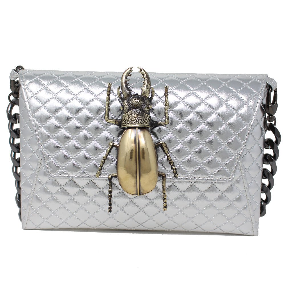 Natasha Metallic Rhombus Beetle - LAURA CANTU JEWELRY