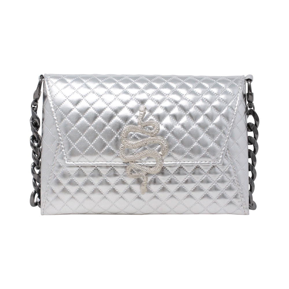 Natasha Metallic Rhombus Silver Snake - LAURA CANTU JEWELRY