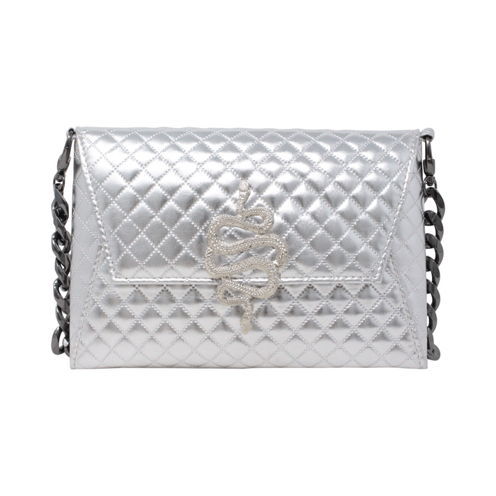 Natasha Metallic Rhombus Silver Snake - LAURA CANTU JEWELRY