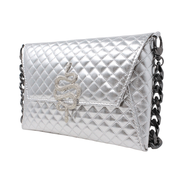 Natasha Metallic Rhombus Silver Snake - LAURA CANTU JEWELRY