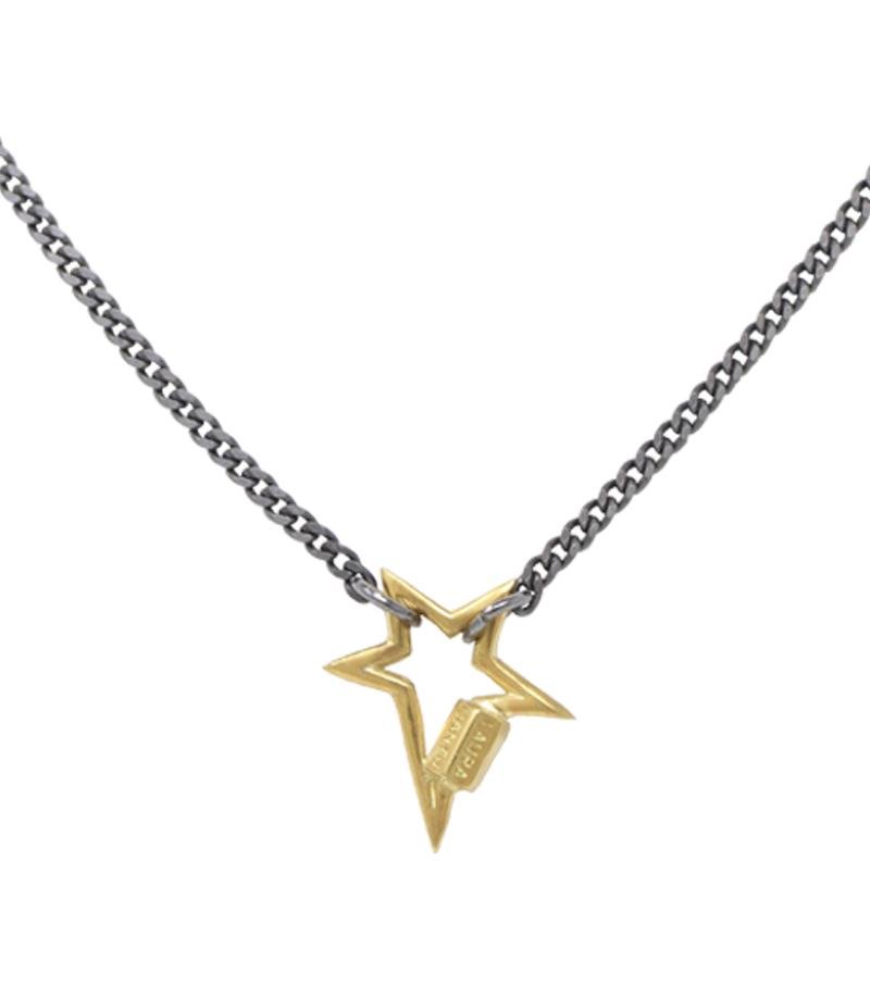 Necklace with mini star lock antiqued silver finish - Laura Cantu Jewelry - Mx