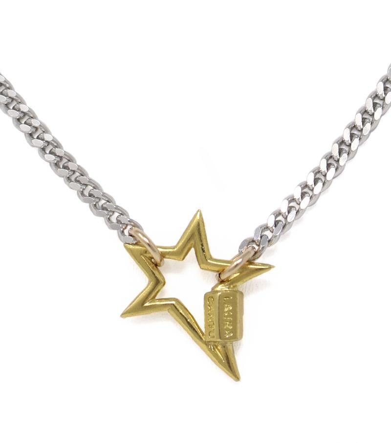 Necklace With Mini Star Lock Silver Finish - LAURA CANTU JEWELRY US