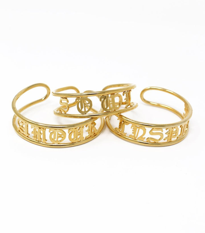 Personalized Gothic Letters Bracelet - LAURA CANTU JEWELRY US