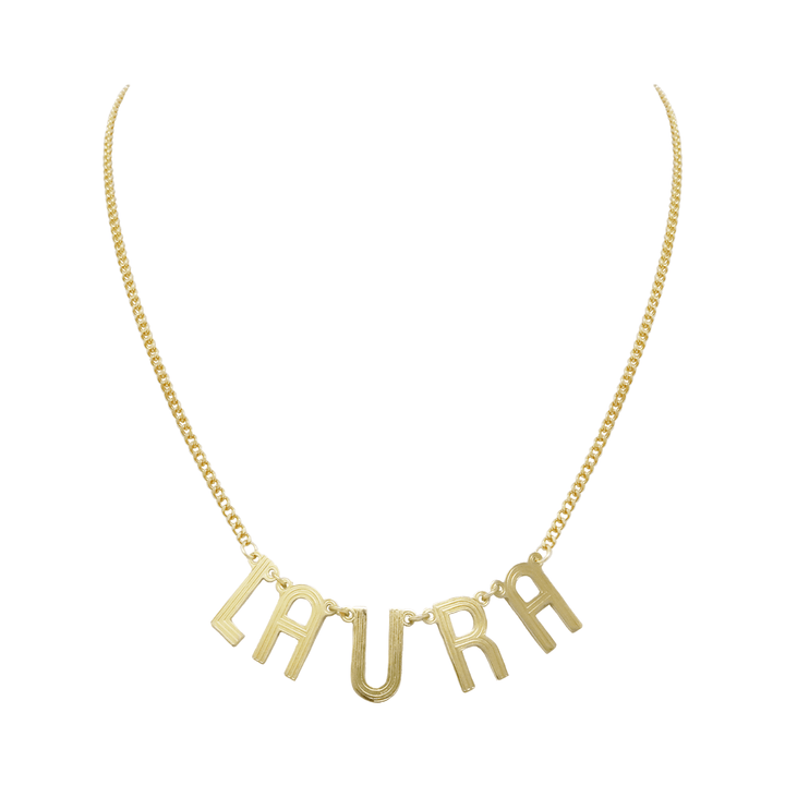 Personalized Retro Letter Necklace - LAURA CANTU JEWELRY US