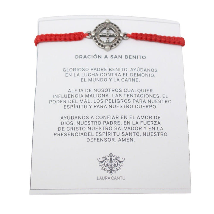 Pulsera San Benito Tejida Negro y Rojo - LAURA CANTU JEWELRY
