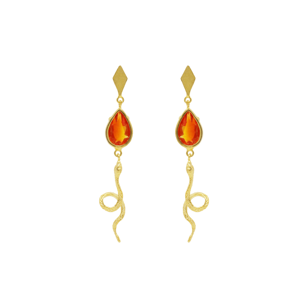 Serpent Drop Earrings - LAURA CANTU JEWELRY