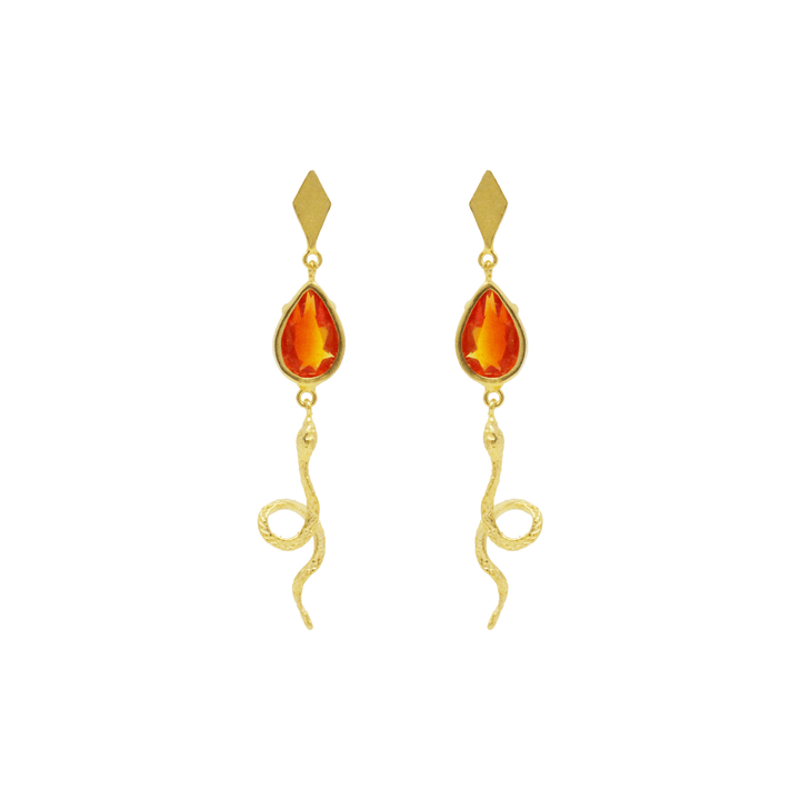 Serpent Drop Earrings - LAURA CANTU JEWELRY