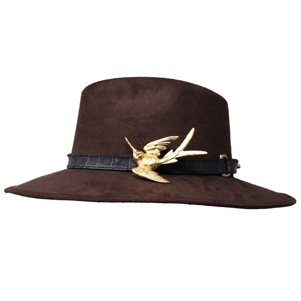 Suede Hat with Hummingbird Buckle - LAURA CANTU JEWELRY US