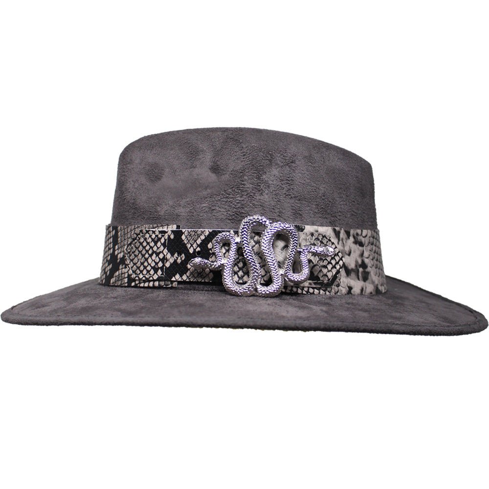 Suede Hat with Snake Buckle - LAURA CANTU JEWELRY