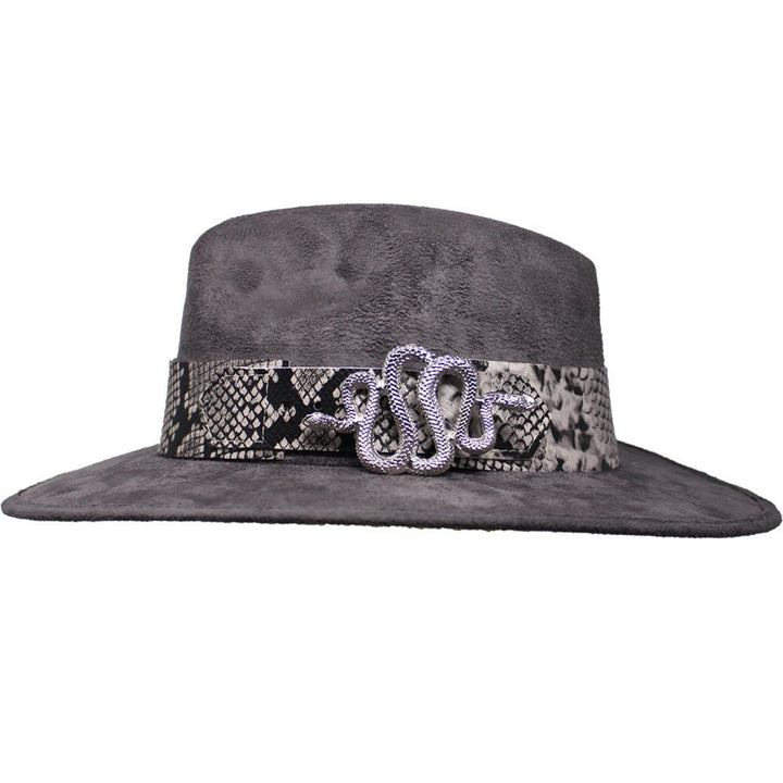 Suede Hat with Snake Buckle - LAURA CANTU JEWELRY