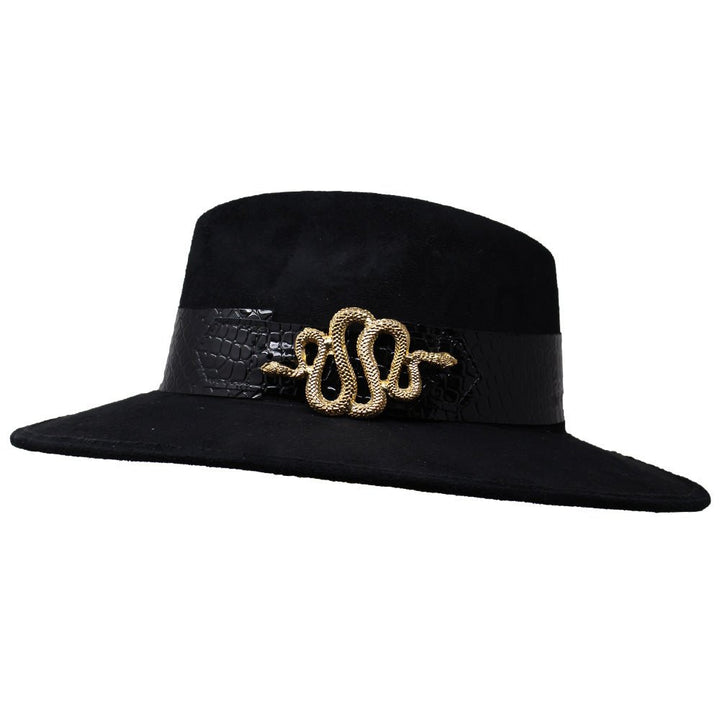 Suede Hat with Snake Buckle - LAURA CANTU JEWELRY
