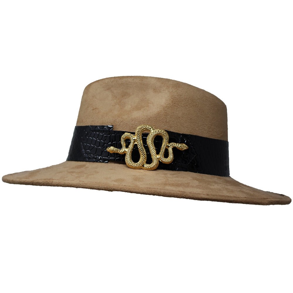Suede Hat with Snake Buckle - LAURA CANTU JEWELRY