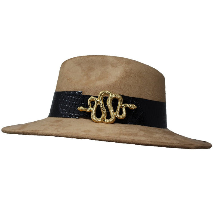 Suede Hat with Snake Buckle - LAURA CANTU JEWELRY