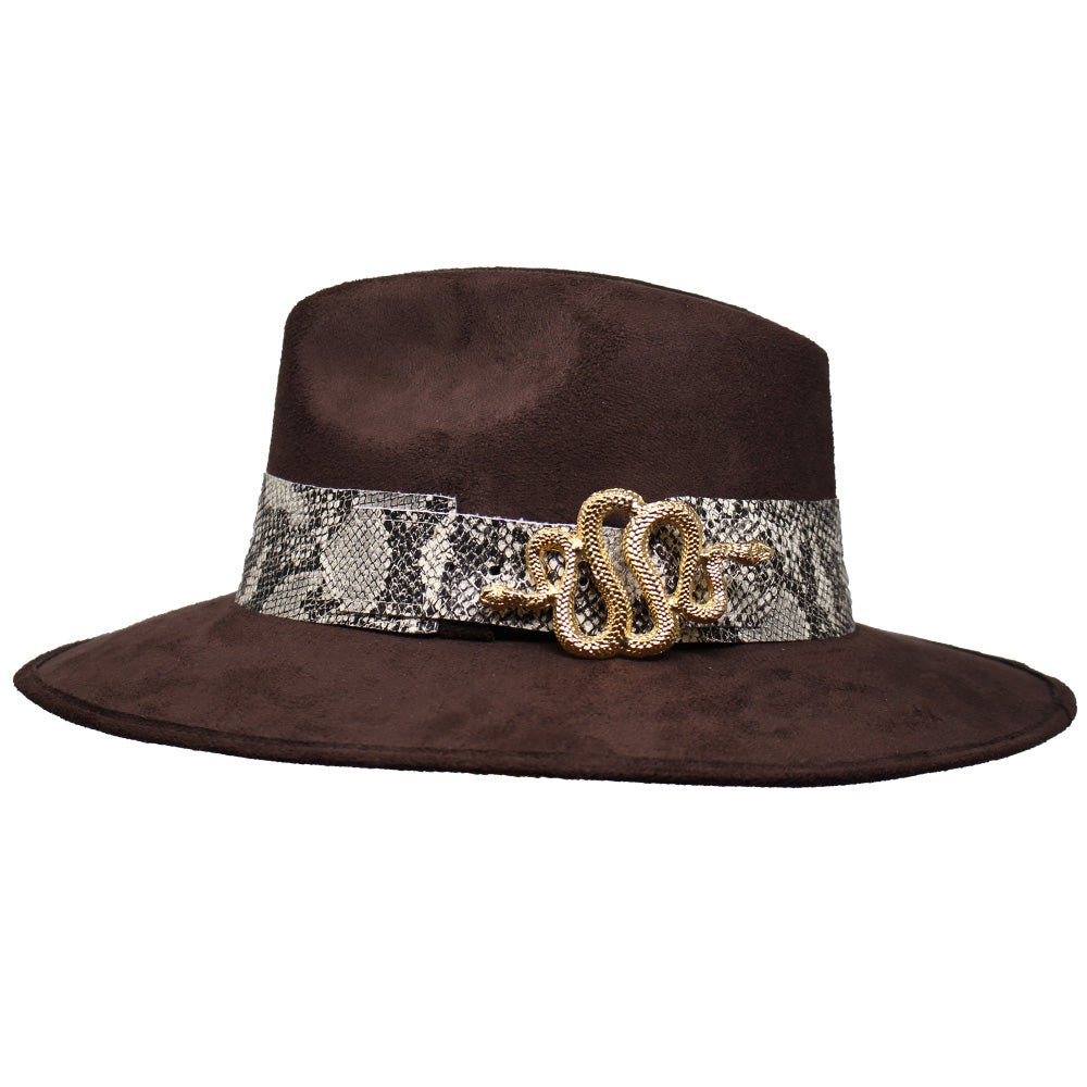 Suede Hat with Snake Buckle - LAURA CANTU JEWELRY