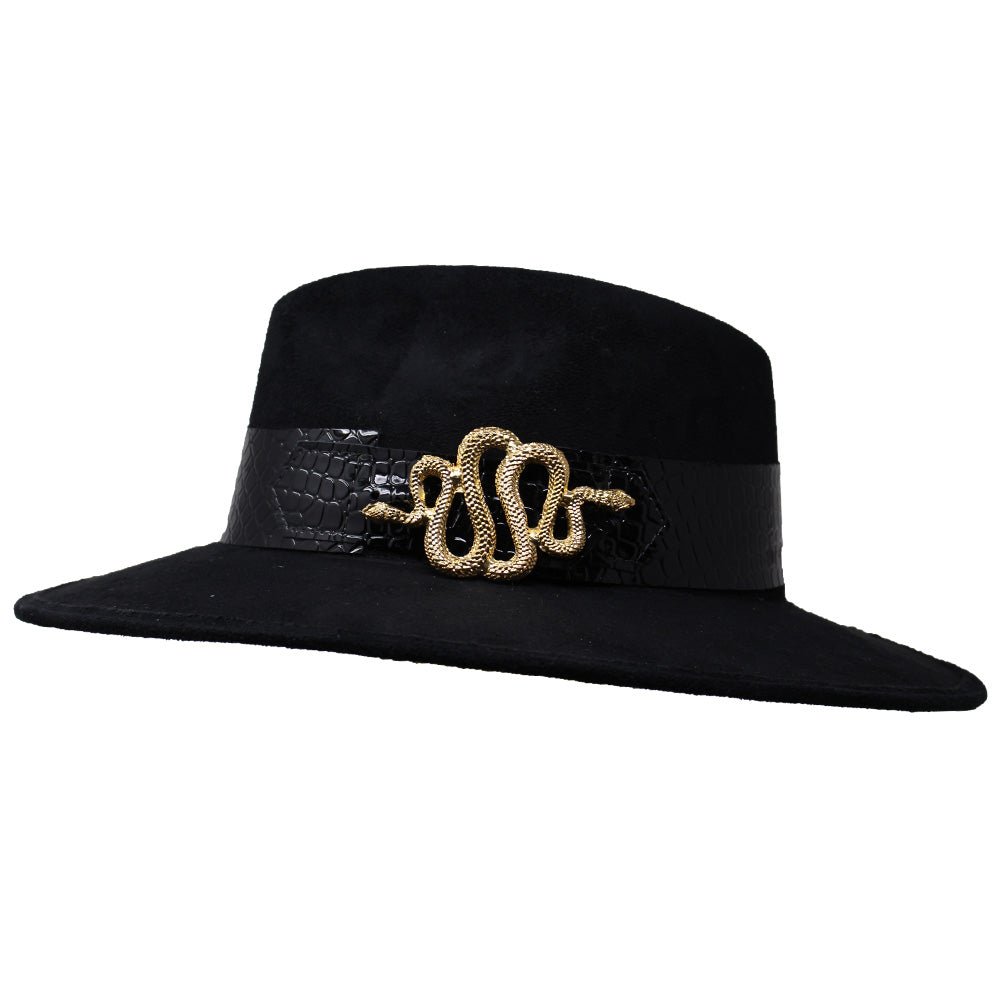 Suede Hat with Snake Buckle - LAURA CANTU JEWELRY US