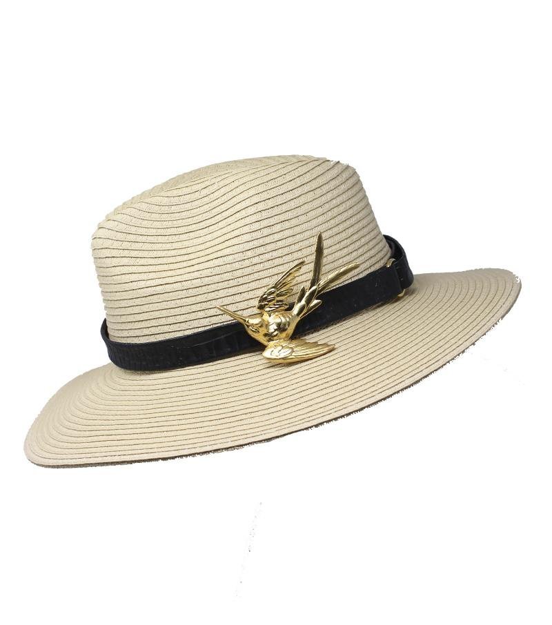 Summer Hat with Hummingbird Buckle - LAURA CANTU JEWELRY US